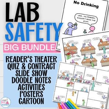 Preview of Lab Safety Rules, Activities, Slideshow, Notes, Posters, Games, Quiz, Contract