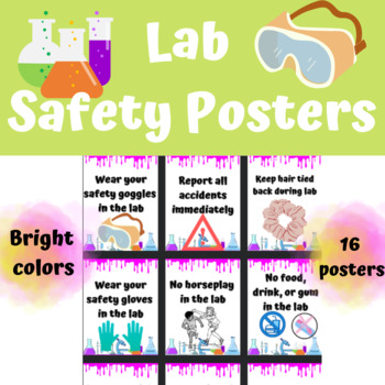 Lab Safety Rules Posters- Bright colors by Lucky Duck's Classroom