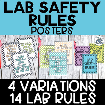 Preview of Lab Safety Rules Posters - Middle School Science Lab Safety