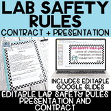 Lab Safety Rules Presentation and Contract - Editable