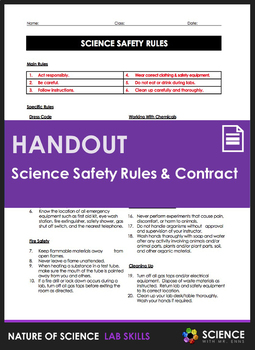 Preview of Lab Safety Rules and Lab Safety Contract for Student Parent and Teacher