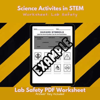 Preview of High School Lab Safety Science Worksheet for STEM :Hazard Symbol Identification