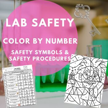 Preview of Lab Safety & Symbols | Color by Number | Worksheet | Printable | Editable