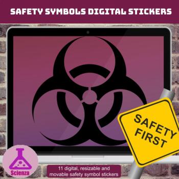 Preview of Lab Safety Symbols Digital Stickers - Movable and Resizable