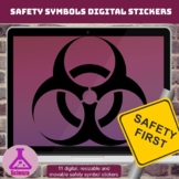 Lab Safety Symbols Digital Stickers - Movable and Resizable