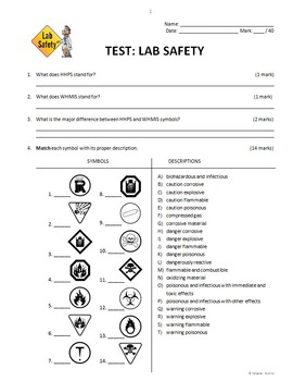 Lab Safety - Test Editable by Tangstar Science | TpT