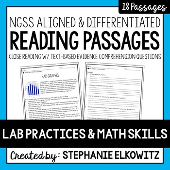 Preview of Lab Safety, Lab Tools and Measurement Reading Passages | Printable & Digital