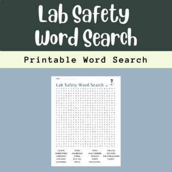 Lab Safety Word Search by Alison Biehl | TPT