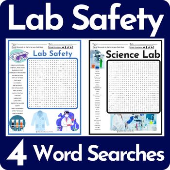Lab Safety Word Search Puzzle BUNDLE by Word Searches To Print | TPT