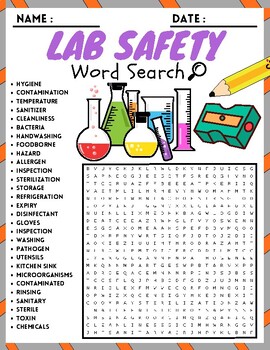 Lab Safety Word Search Puzzle Worksheets Activities by DIGITAL STORE OF ...