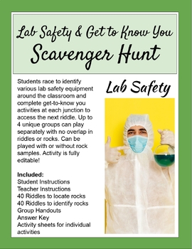 Preview of Lab Safety and Get to Know You Scavenger Hunt