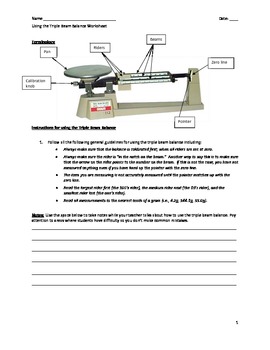 Triple Beam Balance Worksheet Printable - Promotiontablecovers