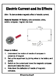 Lab activity - To demonstrate magnetic effect of electric 