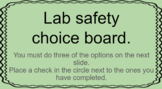 Lab safety choice board