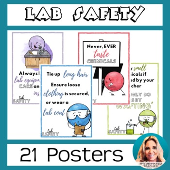 Preview of Lab safety rules posters for middle school and high school science
