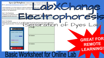 Preview of LabXChange Electrophoresis and Dyes Lab Worksheet