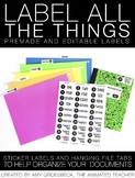 Sticker Labels and Hanging File Tabs - Editable and Premade