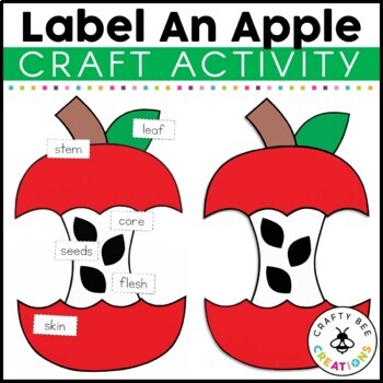 Preview of Label An Apple Craft | Apple Labeling Activity | Parts of an Apple Activities