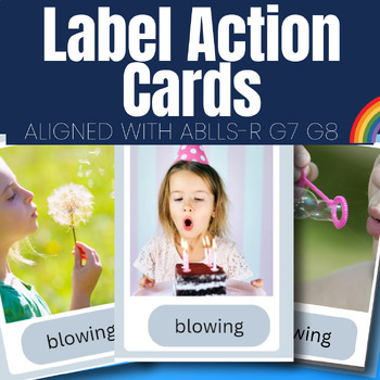 Preview of Label Common Actions Picture Cards Aligned with ABLLS-R B19 Verb Picture Cards