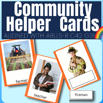 Preview of Label & ID Community Helpers Picture Cards Aligned with ABLLS-R C42 & G31