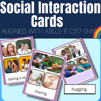 Preview of Label & ID Social Interaction Picture Cards Aligned with ABLLS-R C57 & G46