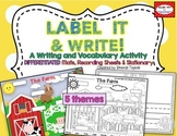 Label It & Write! Labeling Mats, Recording Sheets & Stationery