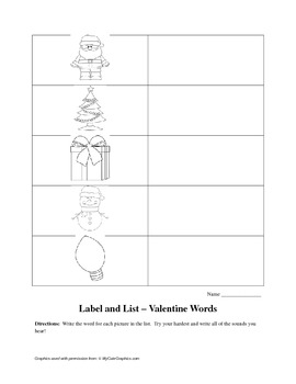 Preview of Writing - Stretchy Snake Label & List