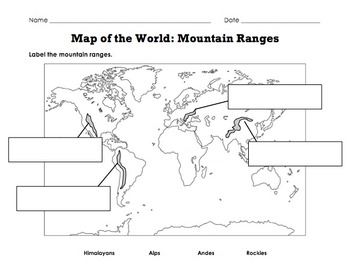 mountains world map