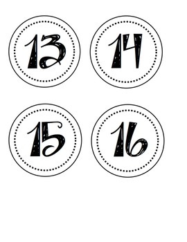 Label Numbers 1-24 Circles by Andi Cooper's TpT | TpT