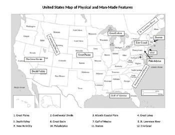 Preview of Label Physical and Man-Made Features of US