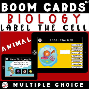 Preview of Label The Animal Cell Digital Boom Cards™ | Eukaryotic Cell | Biology