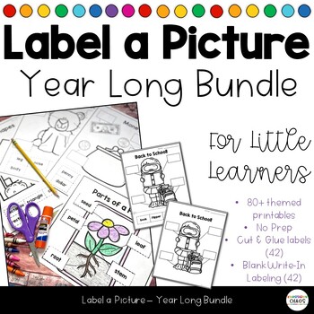 Preview of Label a Picture | Beginning Labeling for Little Writers | Kindergarten Writing