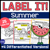 Labeling a Picture(s) | Summer, Sentence Writing Practice,