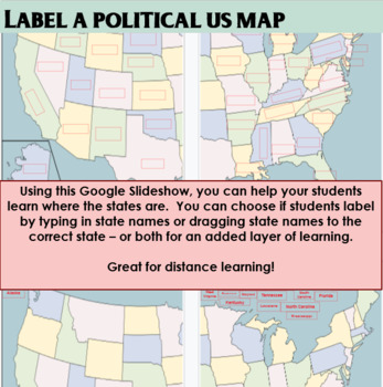 Preview of Label a US Political Map Using Google Slides
