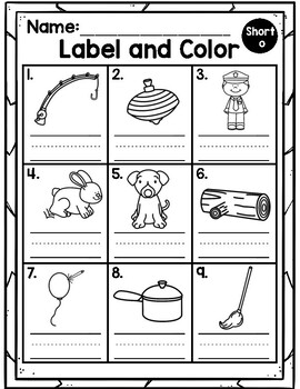 Label and Color Short Vowel Sounds by Lacey Moats | TPT
