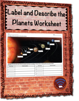 Preview of Label and Describe the Planets Worksheet