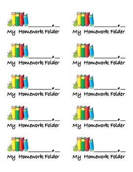 homework folder bin label