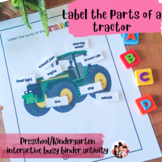 Label parts of the tractor place mat | busy binder for Tk-