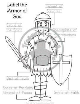 Label the Armor of God Worksheets by The Treasured Schoolhouse | TpT