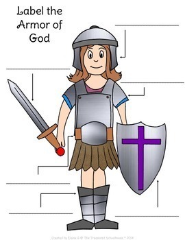 Label the Armor of God Worksheets by The Treasured Schoolhouse | TPT