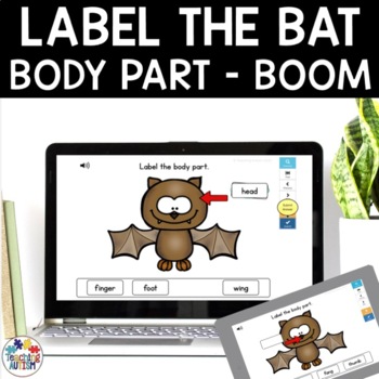 Preview of Label the Bat | Bat Activities Boom Cards