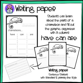 Label the Chameleon Parts of a Chameleon Worksheet -Writing and ...