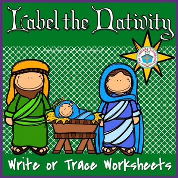 Preview of Label the Christmas Nativity Write or Trace