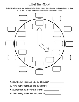 label the clock by morgan daughtery teachers pay teachers