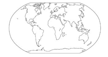 blank map of world continents and oceans