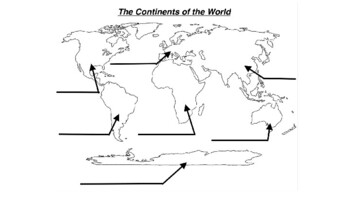 Preview of Label the Continents of the World