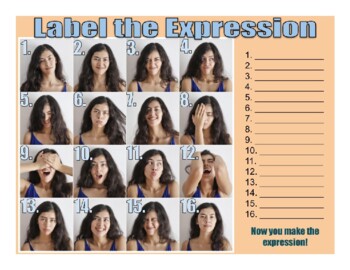 Preview of Label the Facial Expressions - Social Skills Speech Therapy