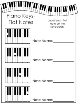 Label the Keys-Music Notes Worksheets. Beginning Piano Music. Preschool