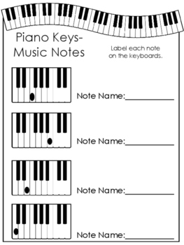 label the keys music notes worksheets beginning piano music preschool 2nd gra