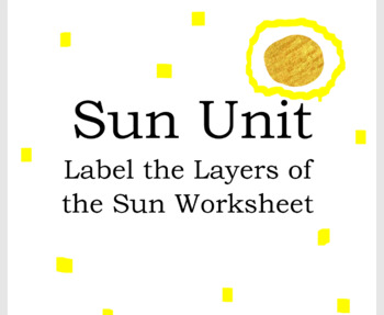 Label the Layers of the Sun Worksheet - Sun Unit by LearningForAllAges